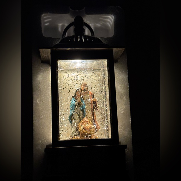 Christmas Is Forever 10.5” Santa & Friends Glitter Lantern - Picture 5 of 5